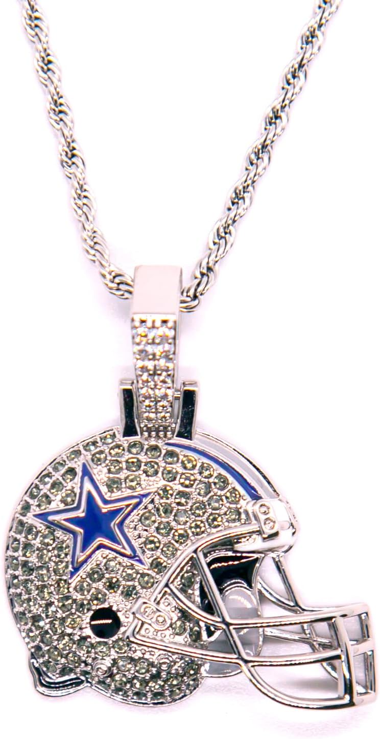GLD Officially Licensed NFL Sports Team Helmet Pendant - Gold Plated Iced Out Football Necklace Charm - Image 1